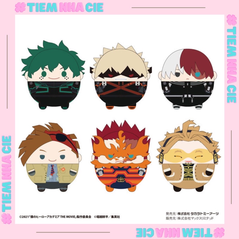 [Tiệm nhà Cie] [ĐƯỢC CHỌN NHÂN VẬT] Gấu bông fuwa 10cm nhân phẩm MHA My Hero Academia Học Viện Siêu 
