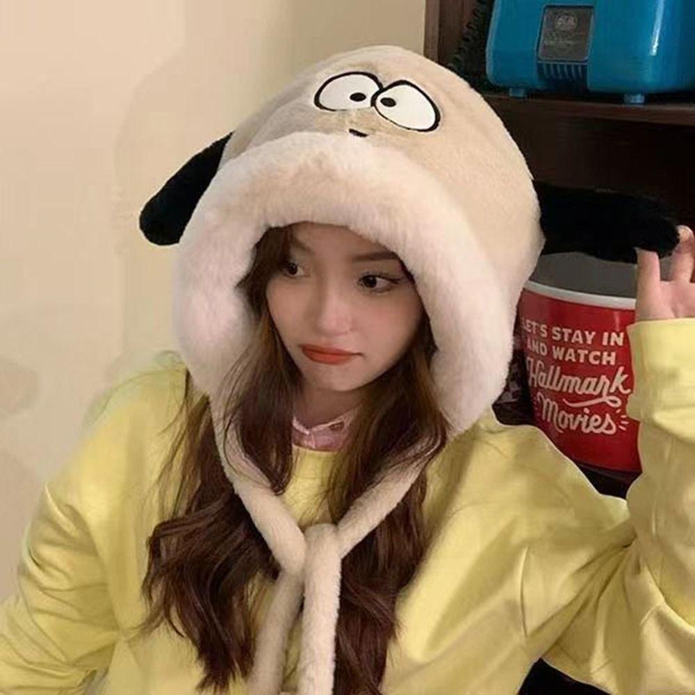 Mũ Trùm Đầu Mềm Mại Dày Dặn Chống Gió In Họa Tiết Hoạt Hình Dành Cho Nam Nữ