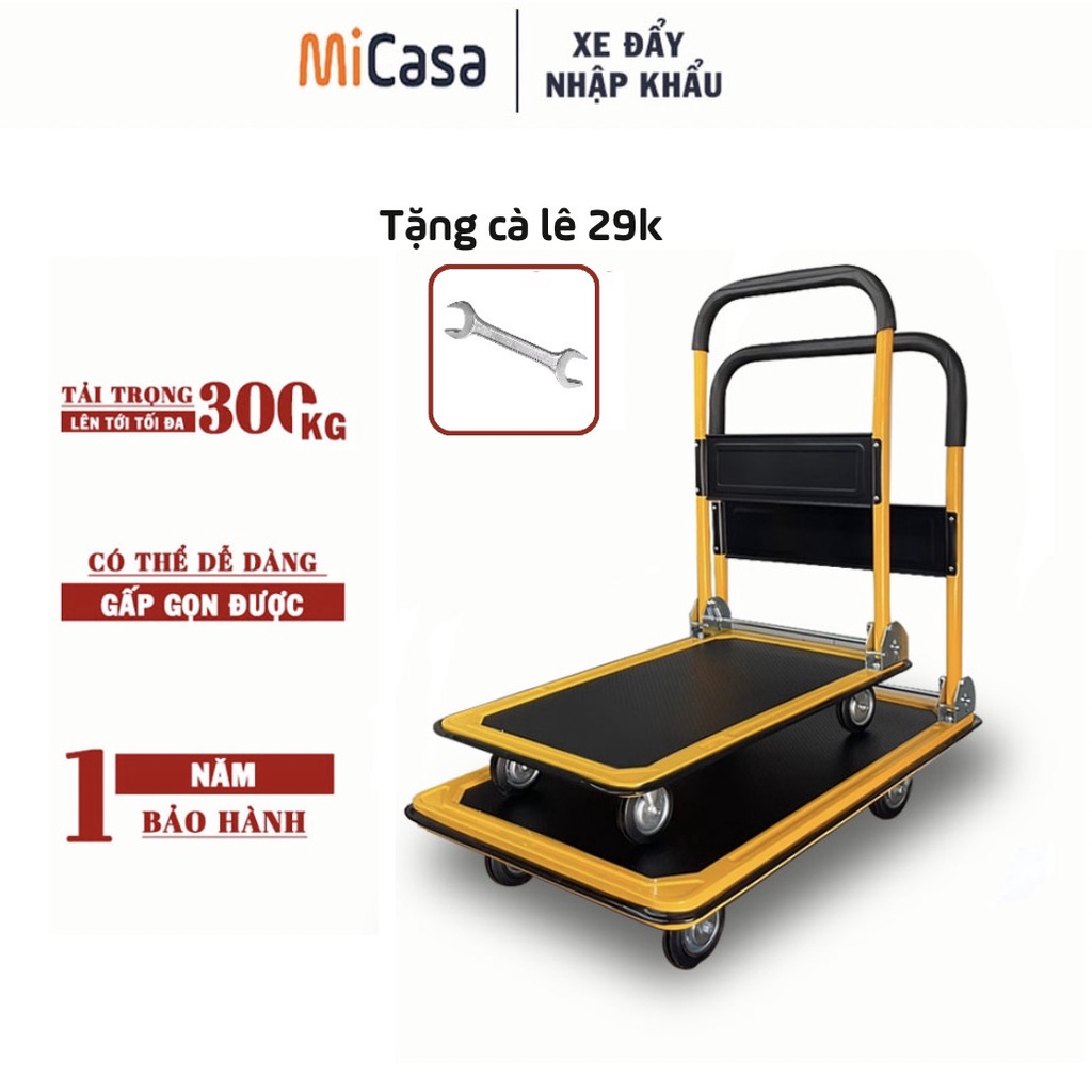 Xe Đẩy Hàng Gấp Gọn Xe Kéo Tay 4 Bánh 2 Chiều Nhập Khẩu Tải trọng Lớn 150kg-XKD04