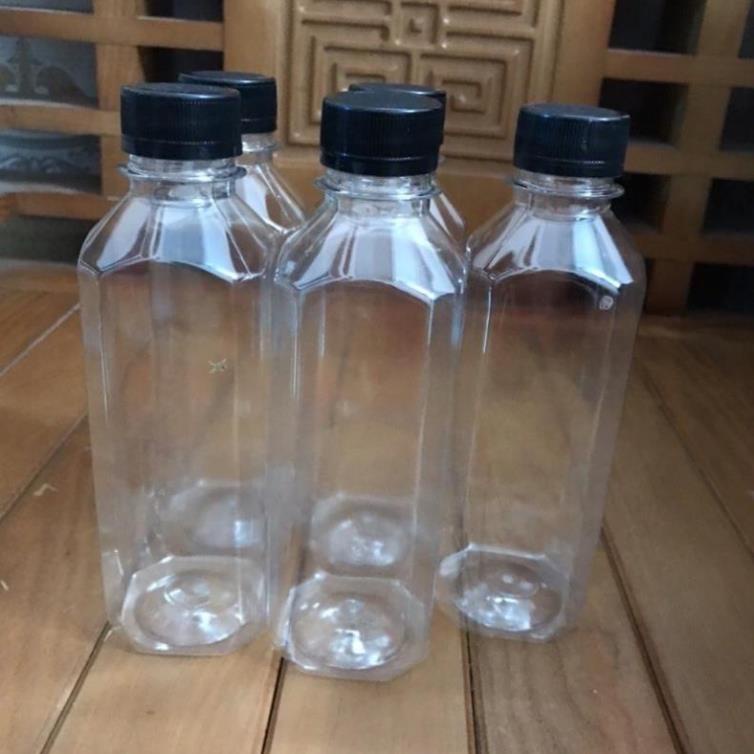 (1 bao 200C ) Chai nhựa nắp đen vuông - tròn - tam giác - lục giác đựng trà sữa 330ml ( Chỉ Giao hoả tốc )