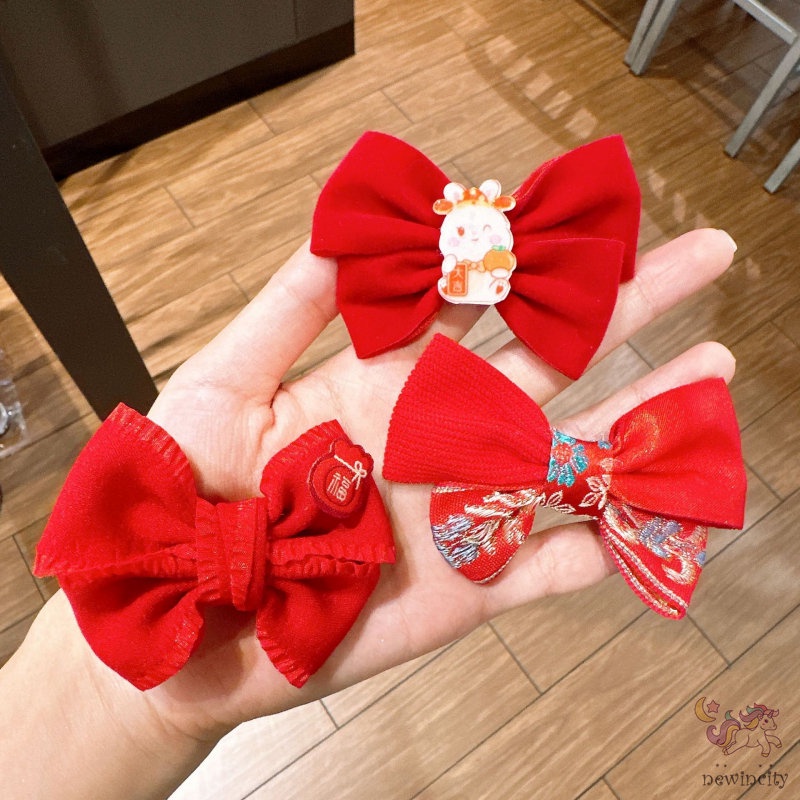 Set 9 Kẹp Tóc Phong Cách Năm Mới Hàn Quốc Cho Bé Gái