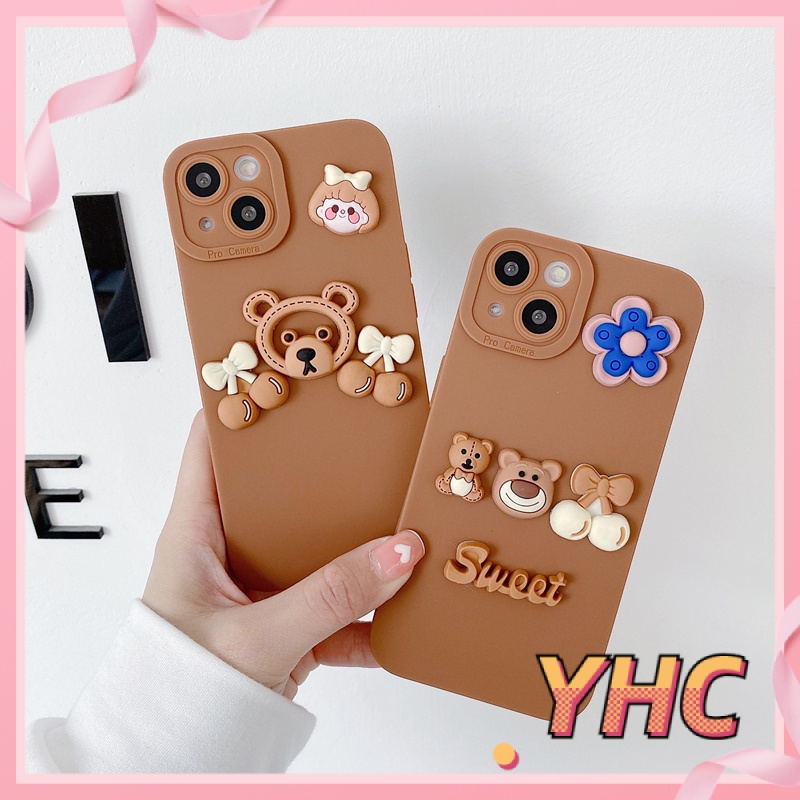 ốp iphone Hình Gấu 3D Dễ Thương Cho Iphone6 6splus 7 7plus 8plus XR X XS 11 12 Pro max Plus Promax max-061