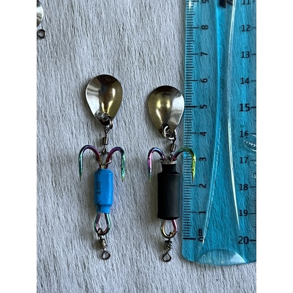 Lưỡi Câu Nhái Hơi SNS Titan 3,2cm 3,4cm 4cm | Móc Câu Đôi #1 #1/0 #2/0 SNS Titan Đầy Đủ Phụ Kiện