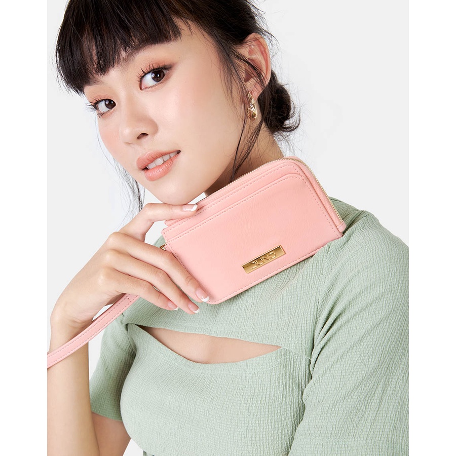 Ví Nữ Cầm Tay Thời Trang JUNO Cardholder Logo Chữ Nhật VI179
