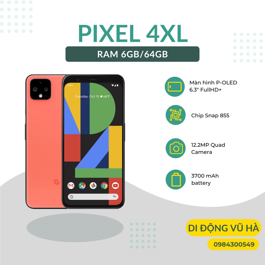 Điện thoại Google pixel 4 xl 128gb mất face id zin quốc tế