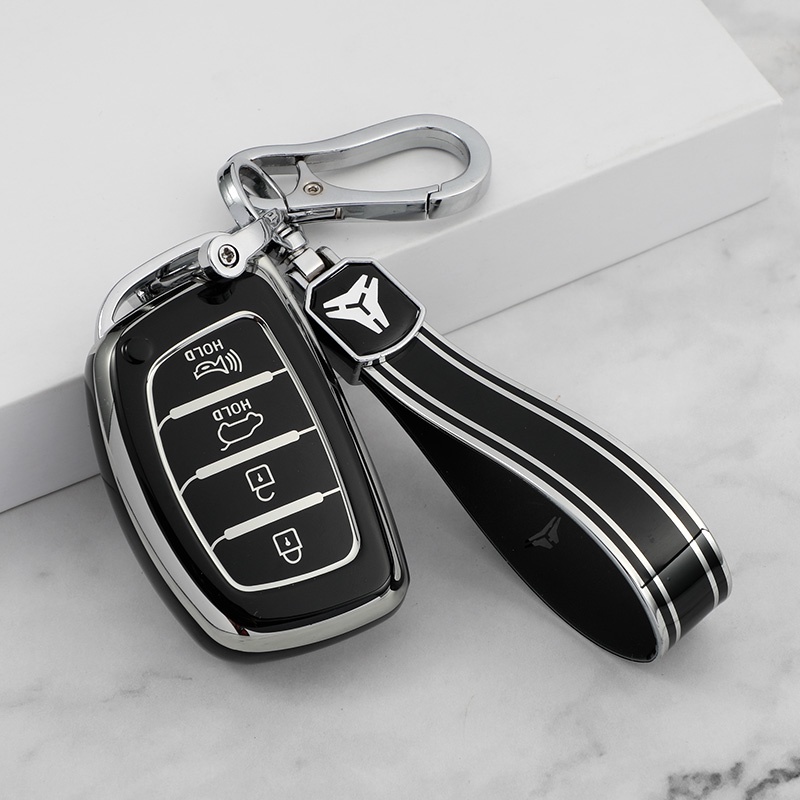 Vỏ Bọc Chìa Khóa 4 Nút Bấm Bằng TPU Cho Hyundai Tucson Santa Fe Rena Sonata Elantra Creta Ix35 Ix45 I10 I30 I40 Acc