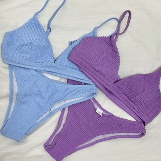 Bikini 2 mảnh xẻ ngực thun gân