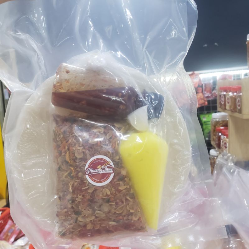 Combo Phơi Sương 250gr Bánh + Sốt Tắc Ớt Rim Chua Ngọt + Tép Hành phi + Bơ