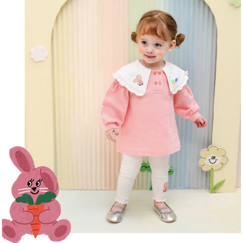 (130)Bộ nỉ thỏ mbogse06 hồng bé gái MM2