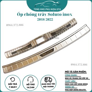 Ốp chống trầy cốp trong + ngoài xe Kia Soluto 2019- 2020- 2021- 2022- 2023, chất liệu inox