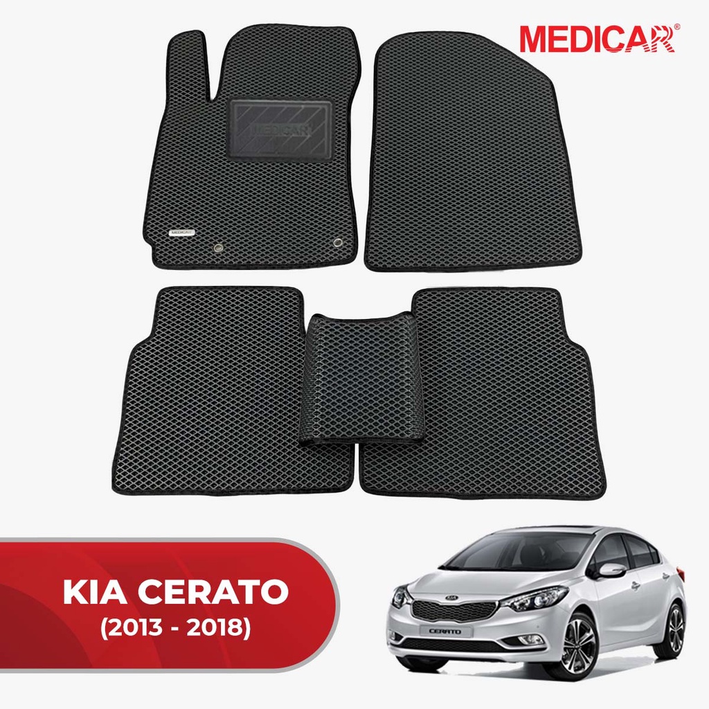 Thảm lót sàn ô tô Medicar xe KIA CERATO (2019-2020) - chống nước, không mùi, ngăn bụi bẩn màu nâu
