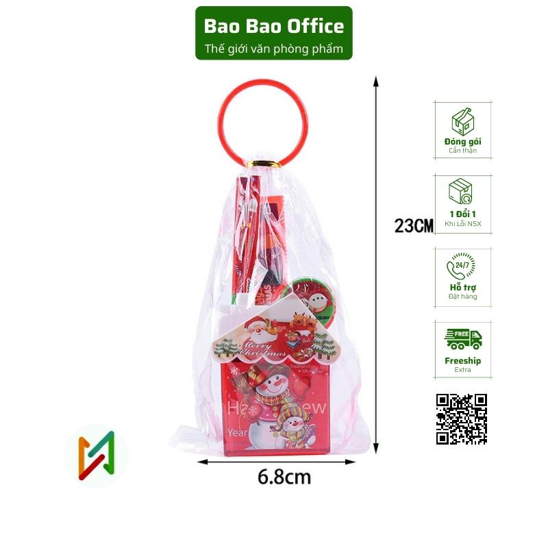 Bộ dụng cụ học tập 7 chi tiết chủ đề giáng sinh hình ngôi nhà làm quà tặng cho học sinh nhân dịp Noel