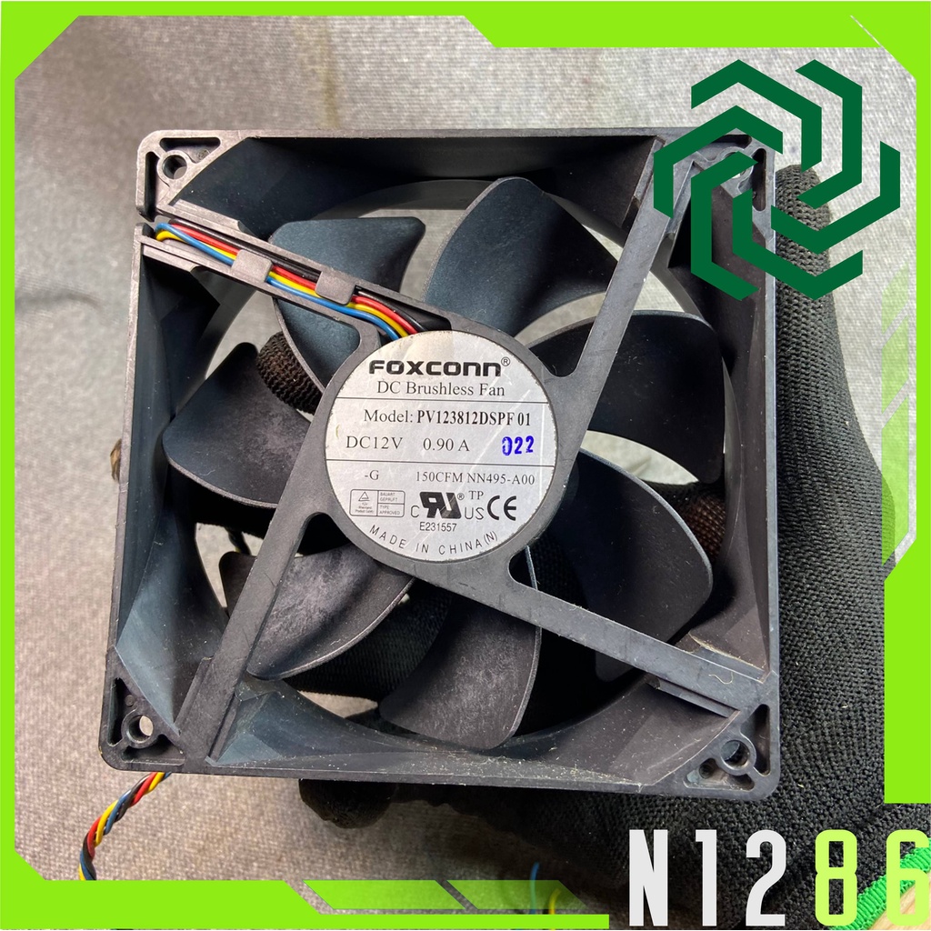 Quạt 12 cm DC FOXCONN 12V 0.9A . GIÓ MẠNH PV123812DSPF 01