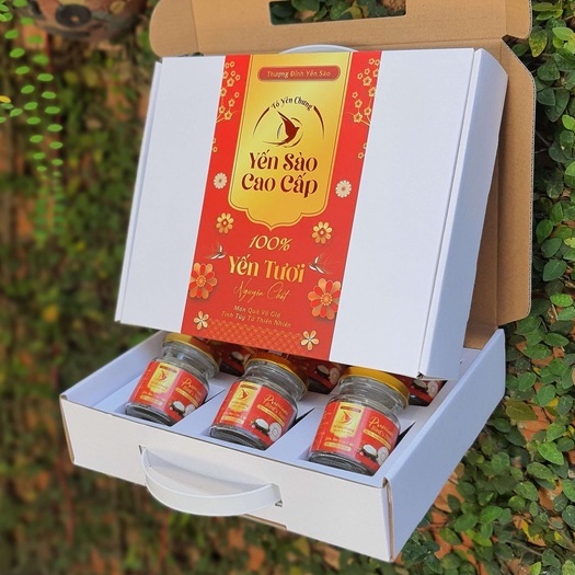 Hộp đựng 6 hủ yến chưng cao cấp (hộp trắng)