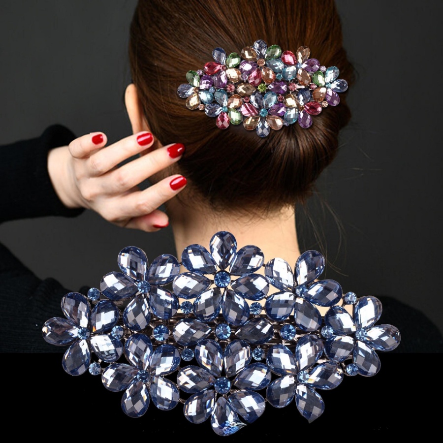 Kẹp TóC HìNh Hoa ĐíNh Kim Cương Giả NhiềU MàU ThờI Trang Cho Nữ