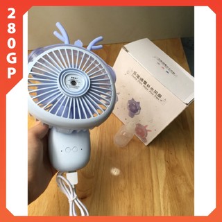 Quạt phun sương tạo ẩm cầm tay mini sạc điện, Quạt cầm tay tích điện mini hình thú dễ thương