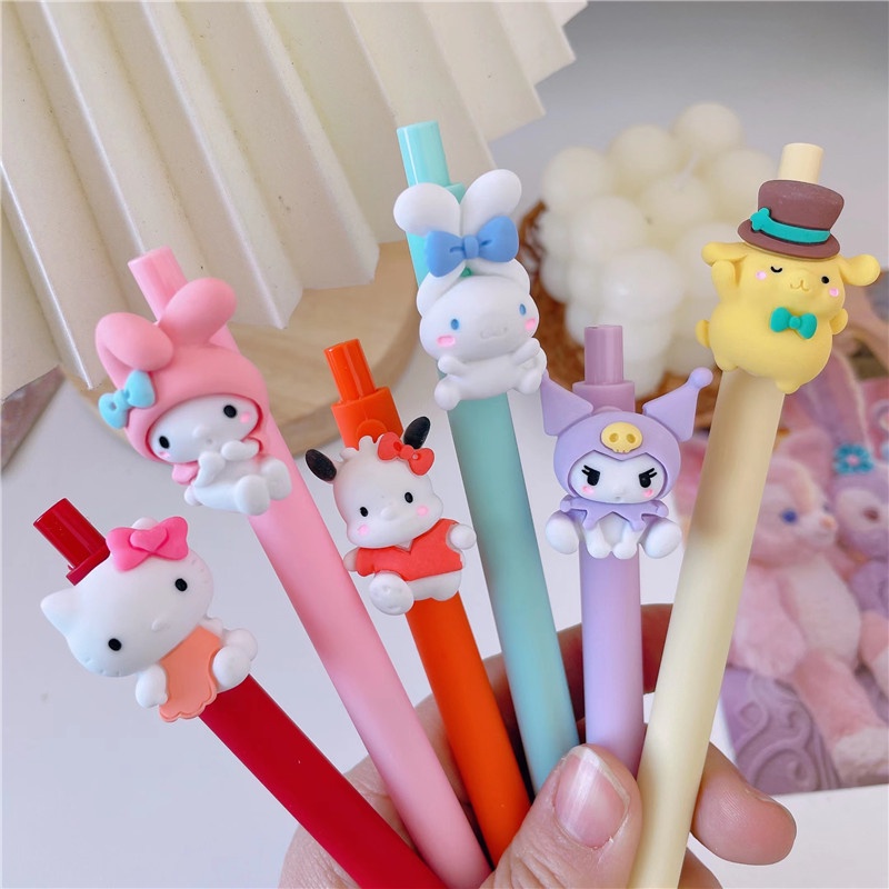 Bút Mực Đen Họa Tiết Hoạt Hình Sanrio Kuromi Melody Cinnamoroll Dễ Thương Cho Nữ