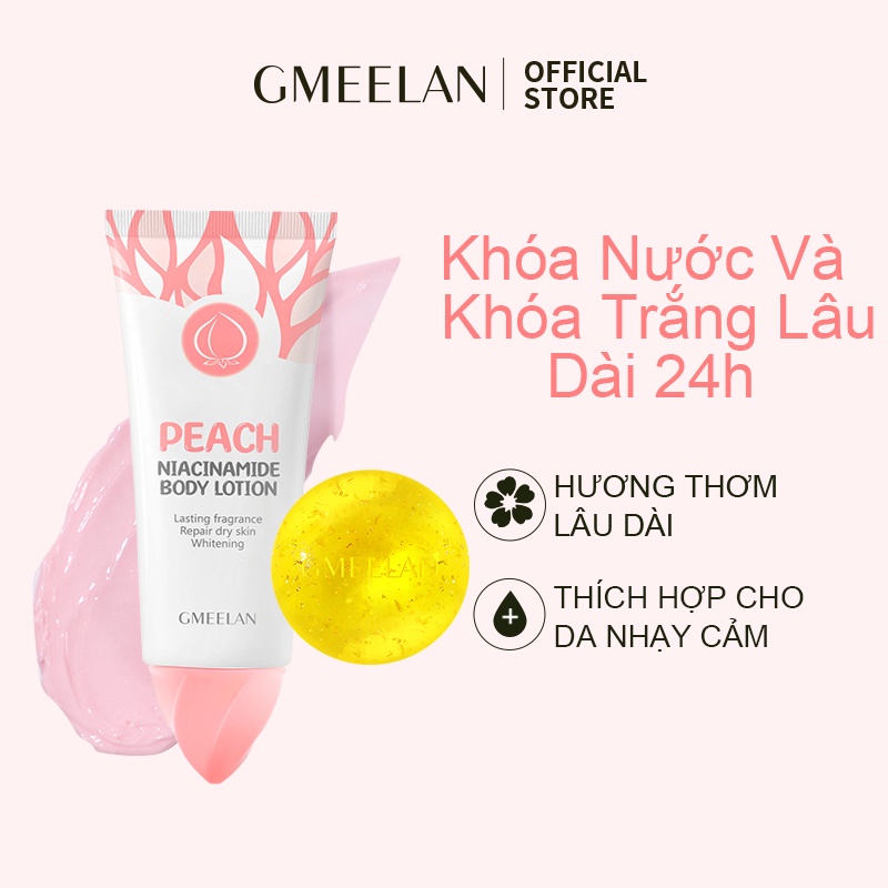 Sữa Dưỡng Thể Giảm Thâm Nách GMEELAN Đào Niacinamide Lotion 150g+100g Xà Phòng, Underarm Whitening Cream