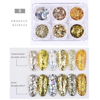 Set nhũ giấy trang trí móng ( set 6 hủ ) SALE