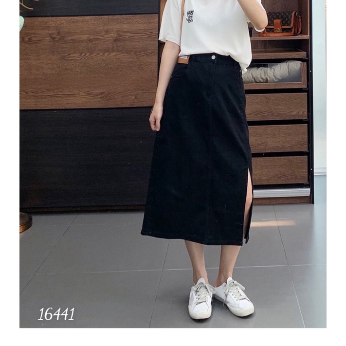 SALE Váy jean dài BIGSIZE xẻ chân váy bò 16441