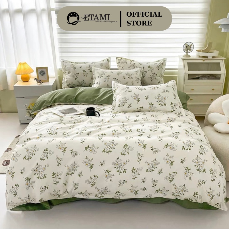 Bộ Chăn Ga Gối Cotton Poly ETAMI BEDDING Drap Giường 5 món nhiều size Ra Nệm M4 M6 M8 họa tiết dễ thương