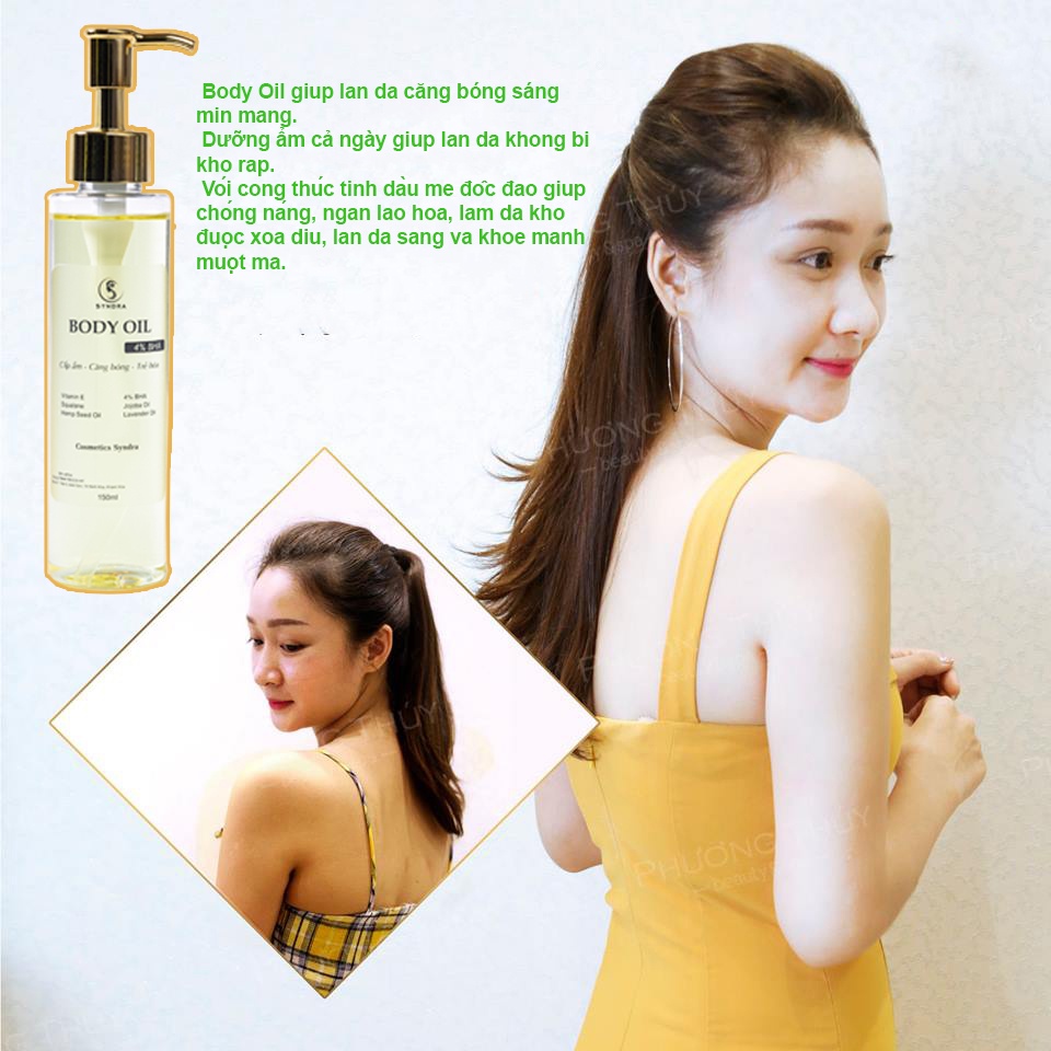 Dầu dưỡng trắng da cấp ẩm body oil 4% bha
