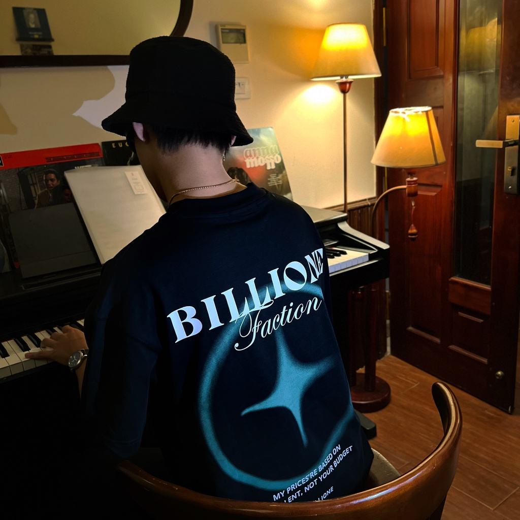 Áo Phông "Billione Faction Tshirt" 100% Cotton 2 Chiều 280GSM Màu Đen