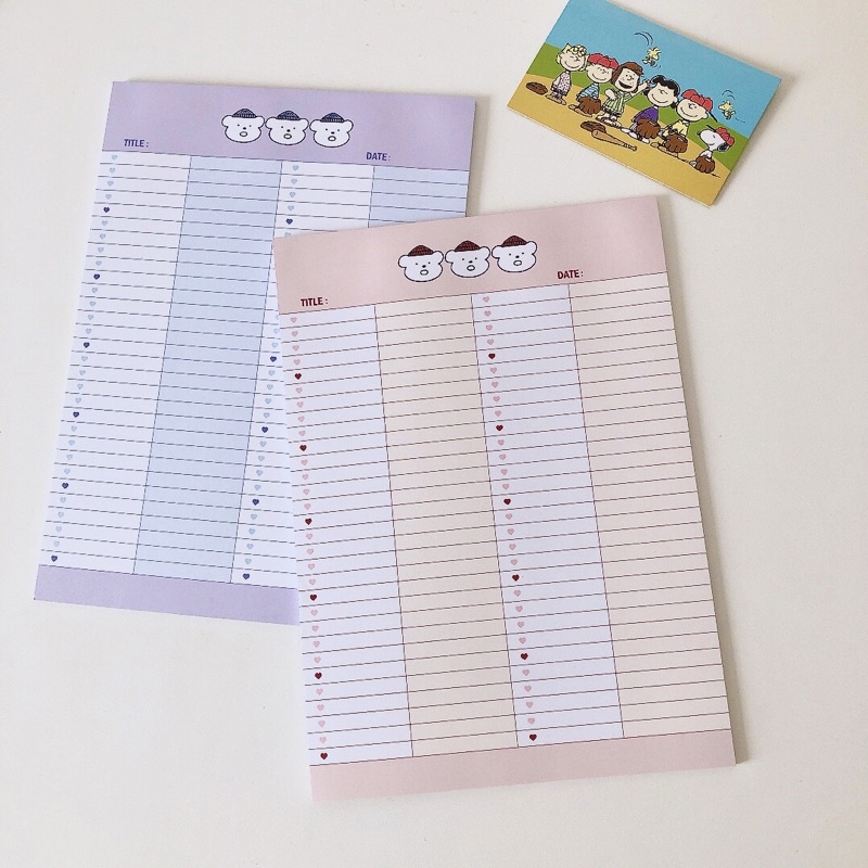 TẬP GIẤY NOTE WORD LIST GHI CHÚ HỌC TỪ VỰNG B5 GẤU PASTEL