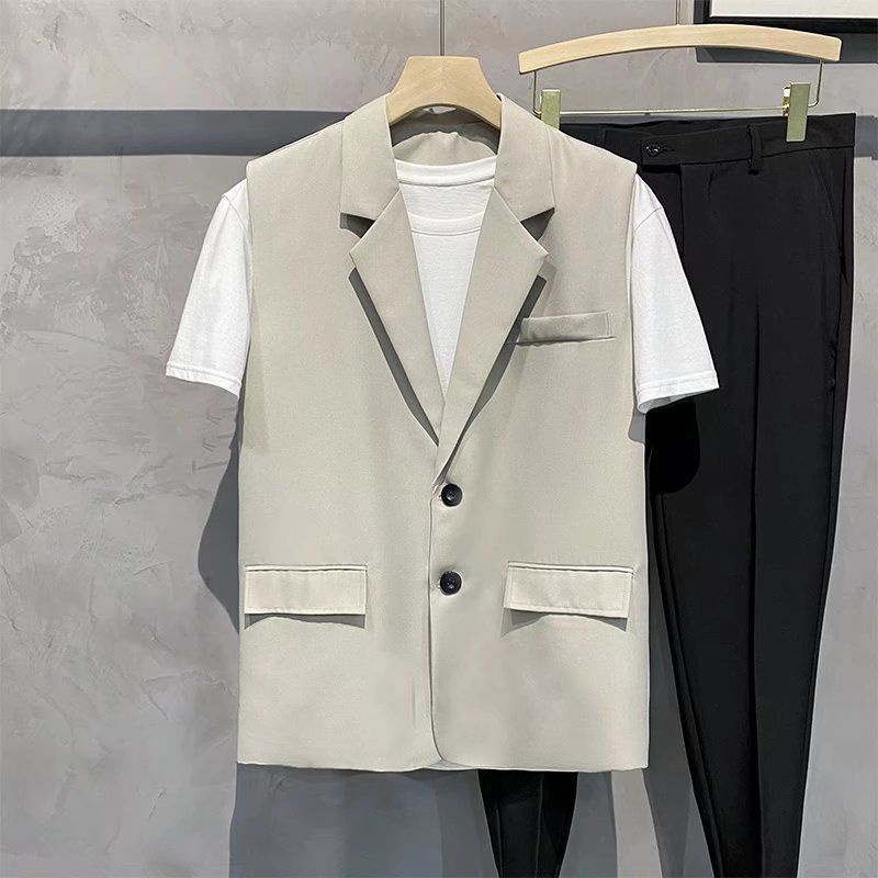 Áo blazer nam hàn quốc vintage unisex bigsize áo khoác  Áo Khoác vest Không Tay Phong Cách Hàn Quốc Cho Nam