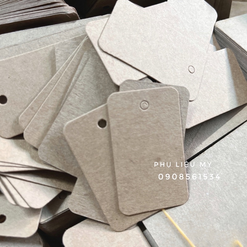 Nhãn trơn giấy kraft nâu 3x5cm