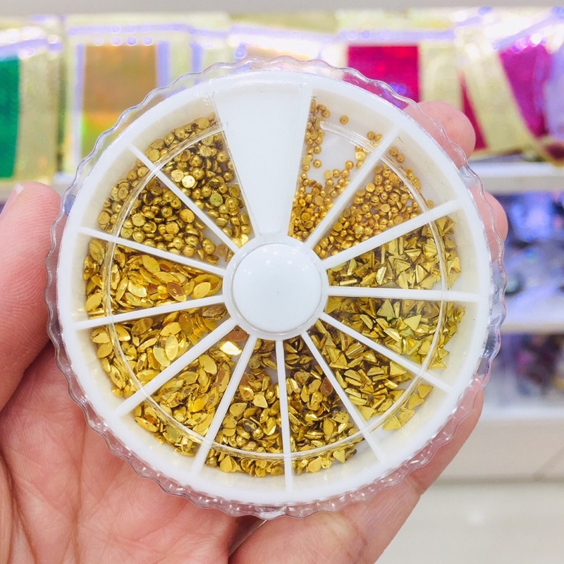 𝗖𝗛𝗔𝗥𝗠 𝗩𝗔̀𝗡𝗚 𝗚𝗢𝗟𝗗 𝟱 𝗠𝗔̂̃𝗨 gắn trang trí móng, #charm_đính_móng, phụ kiện trang trí móng giá rẻ