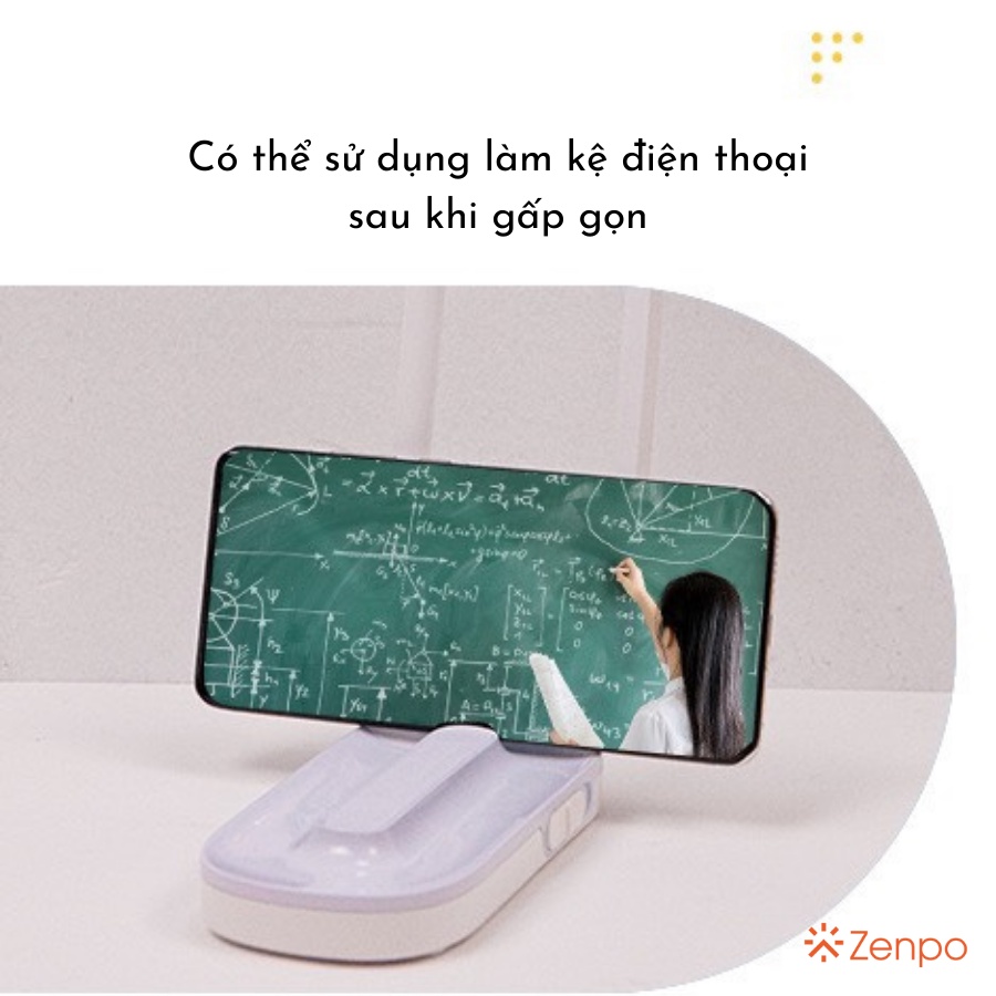 Đèn Học Sạc Pin Tích Điện - Đèn Học Để Bàn Gấp Gọn 3 Chế Độ Ánh Sáng Zenpo