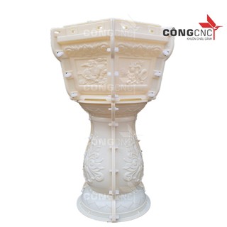 Combo khuôn chậu lục giác 40 úp đáy + đôn tròn cao 45