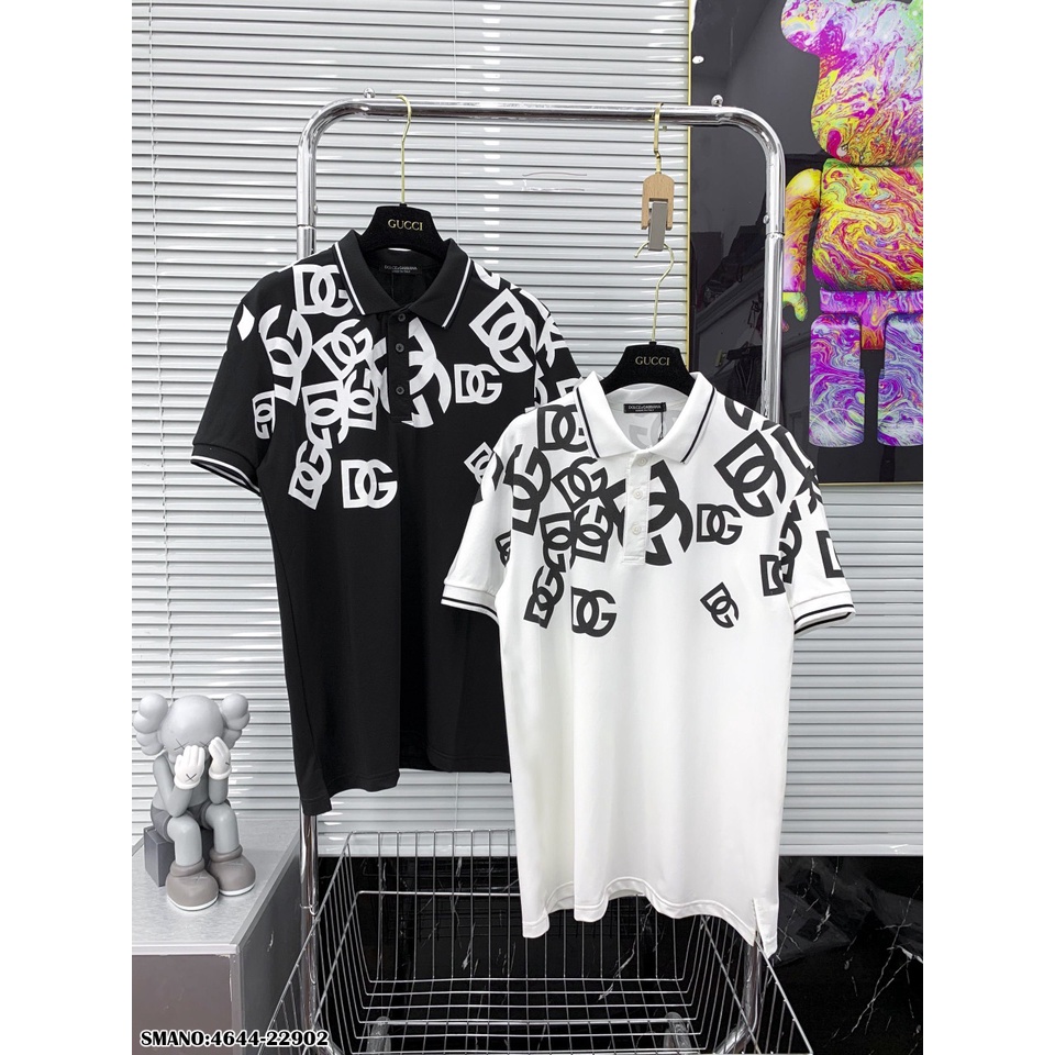 Áo Polo Nam In Chữ DG Viền Trắng Cực Hot - Áo Phông Cổ Bẻ Nam DG Chất Cotton Mát Mịn