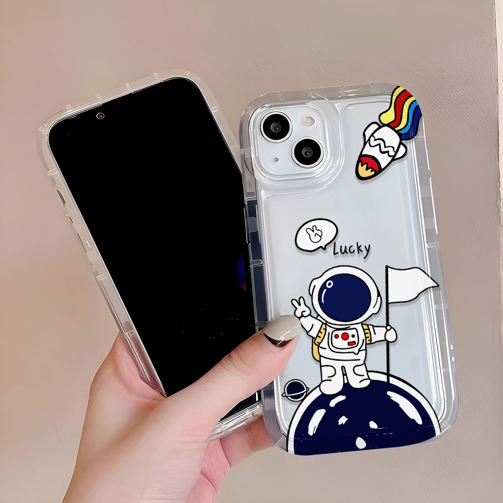 Ốp Điện Thoại Trong Suốt Hình Phi Hành Gia Cho iphone 14promax 11 13 12 7Plus X XS Max
