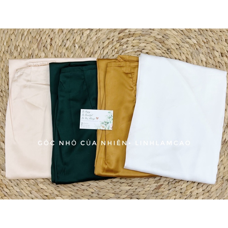 Set Áo Dài Cách Tân Voan Tơ Thêu Hoa Cổ 4 Tà Tay Lỡ Kèm Quần Lụa Đẹp