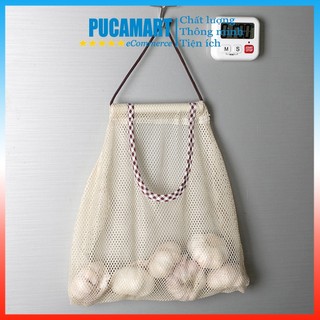 Túi Lưới Đựng Tỏi, Hành, Mỹ Phẩm PUCA, Túi Đựng Đồ Có Móc Treo Đa Năng Tiện Dụng