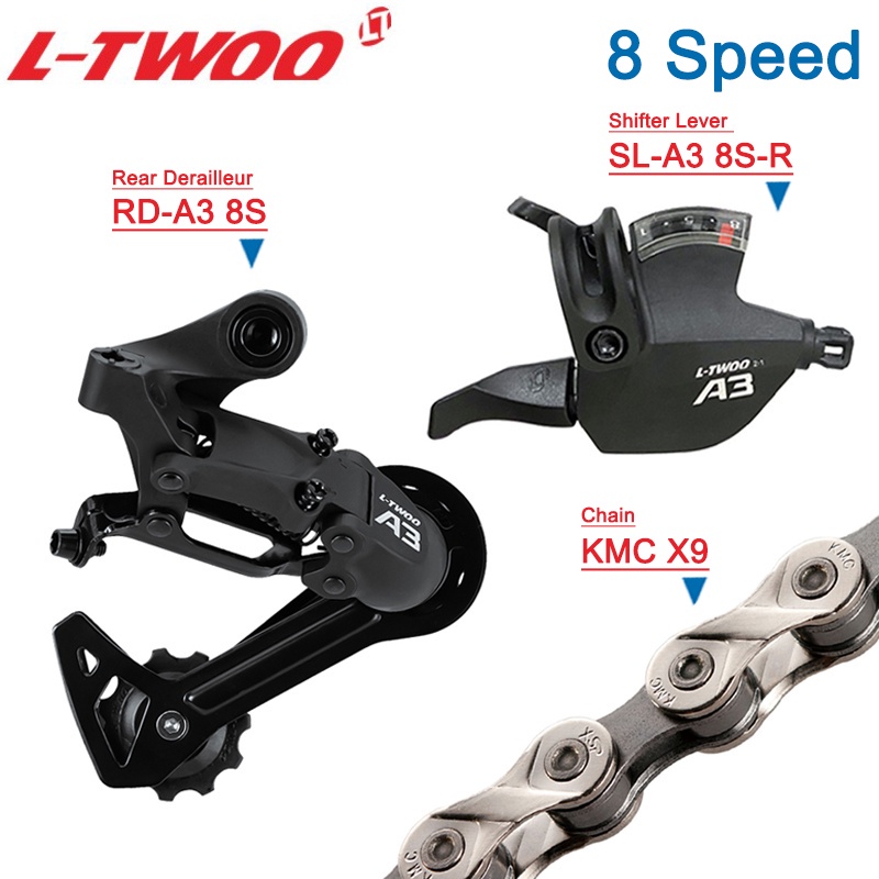 Bộ Cần Sang Số LTWOO A3 1X8S Groupset 8S (Có Màn Hình Bánh Răng) Derailleur KMC X8 VG 8S Cho Xe Đạp MTB