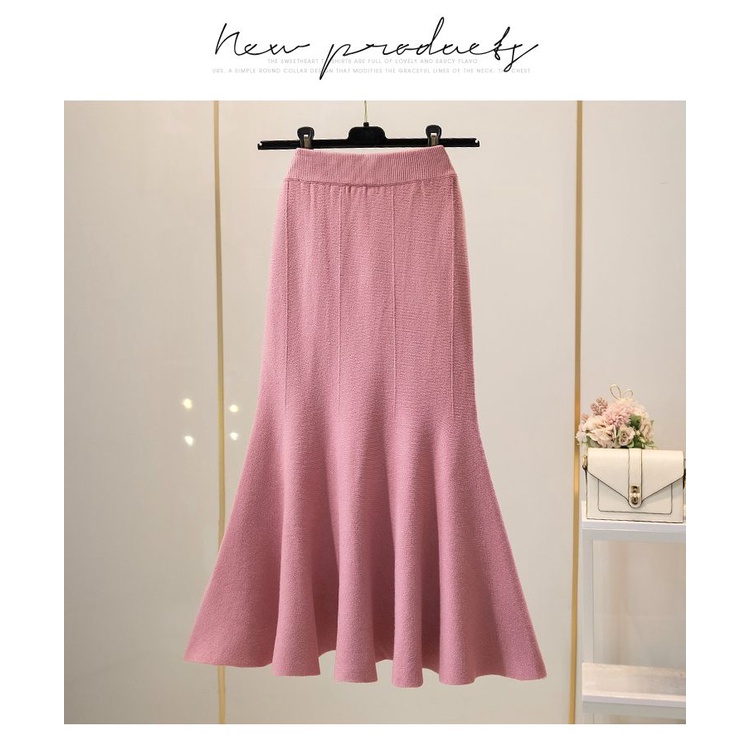 Chân Váy Đuôi Cá Dài Lưng Cao Thời Trang Thu Đông Dành Cho Nữ