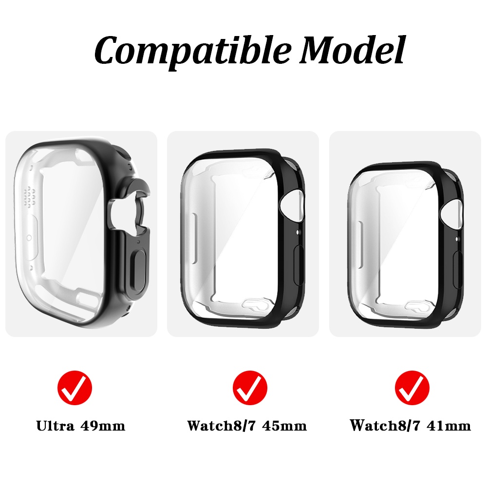 Ốp Bảo Vệ Đính Kim Cương Cho Apple Watch Series Ultra 8 7 6 SE 5 4 3 2 1 iWatch Size 49mm 41mm 45mm 44mm 42mm 40mm 38mm