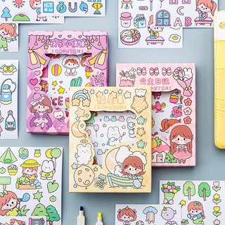 Set 50 miếng dán trang trí sổ tay họa tiết sáng tạo