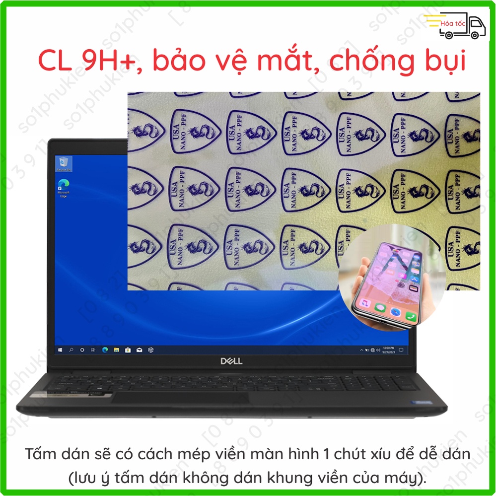 Dán cường lực màn hình laptop Dell Latitude 3520/ Latitude 3410/ 3420 14'' nano trong suốt,nhám chống vân tay, cnt