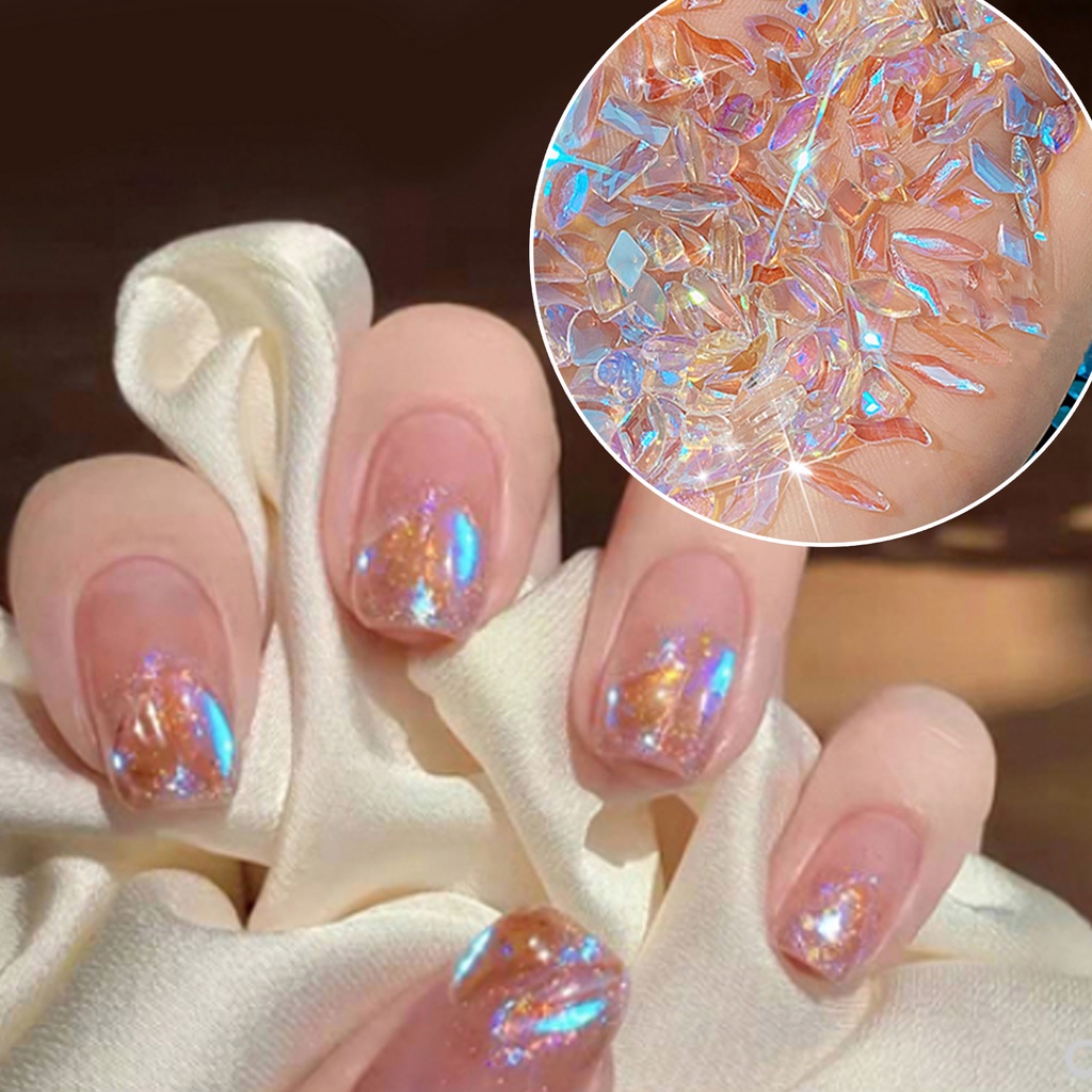 1 Hộp Phụ Kiện Trang Trí Móng Tay Lấp Lánh Nhiều Màu Sắc DIY