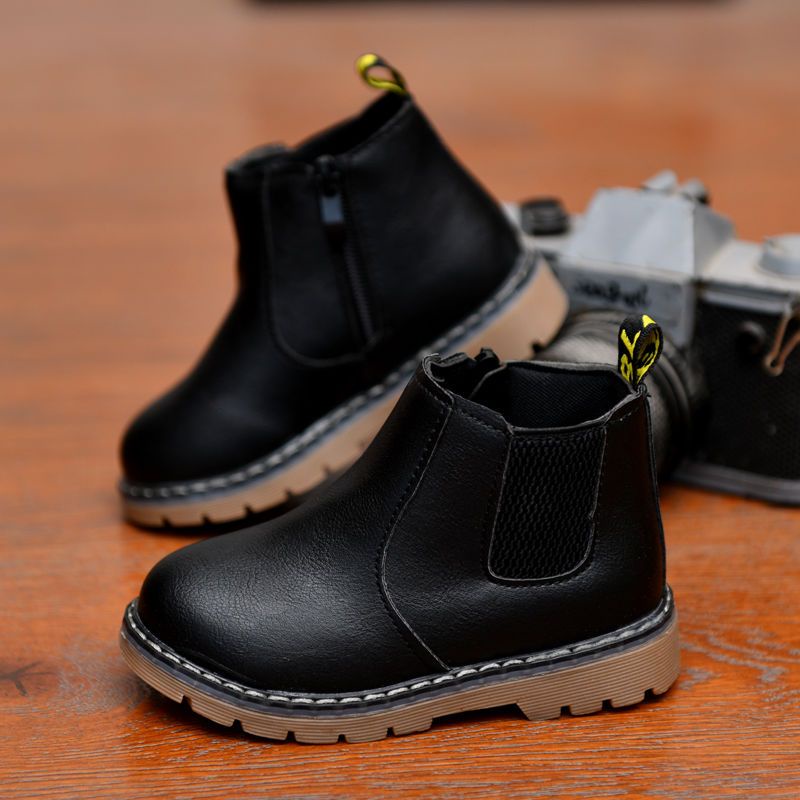 Giày Bốt Martin Da Cổ Thấp Lót Cotton Kiểu Hàn Quốc Thời Trang 2022 Cho Bé