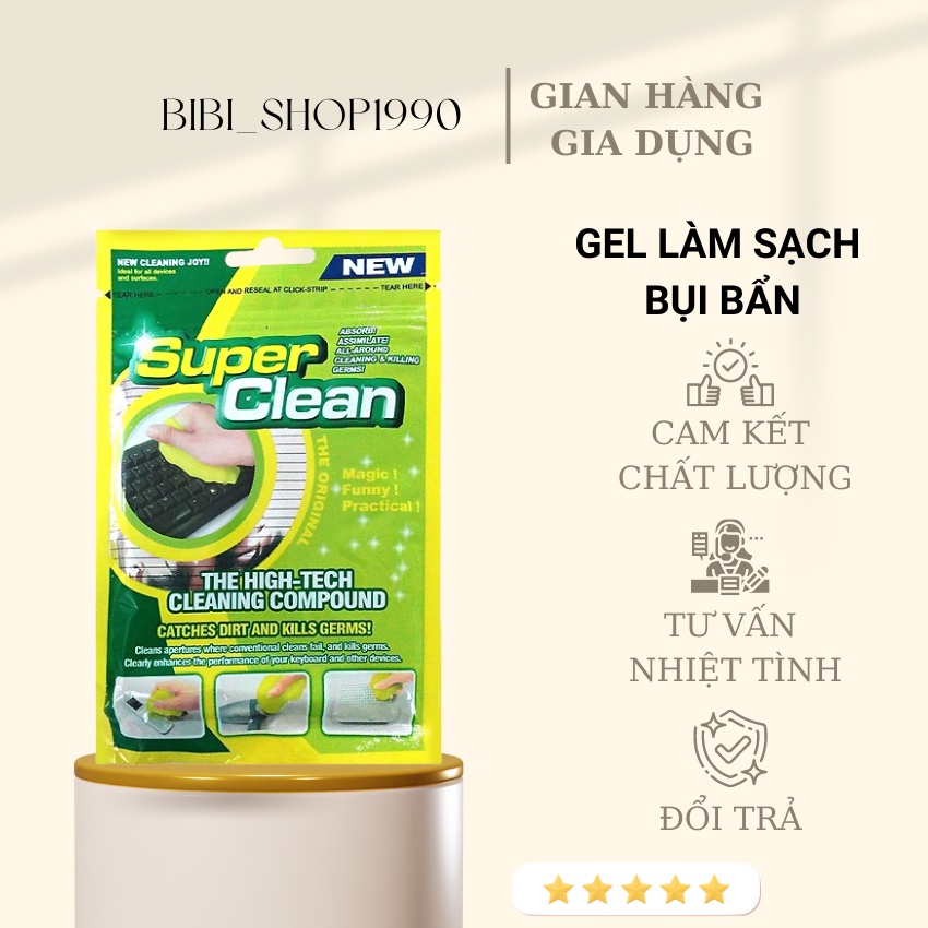 Gel làm sạch vệ sinh ô tô, bàn phím, điện thoại, bụi bẩn, laptop Super Clean (GSC01)