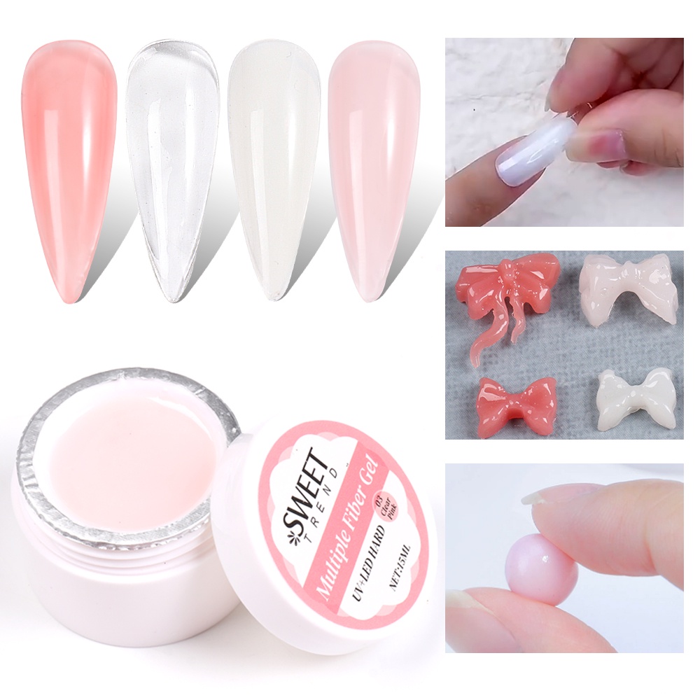 Gel Nối Dài Móng Tay 15ml Không Dính Màu Nude Hồng Trong Suốt DIY