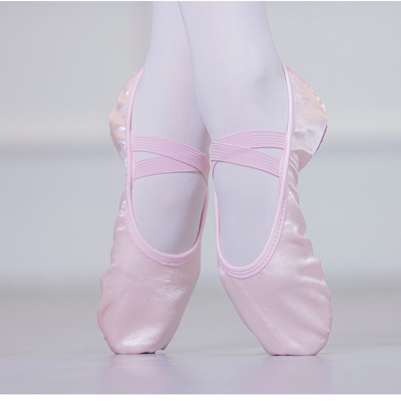 Giày Múa Ba Lê Mũi Nhọn Bằng Satin Màu Sắc Hồng / Xanh Dương Từ 23 Đến 43 Tuổi Cho Bé Gái