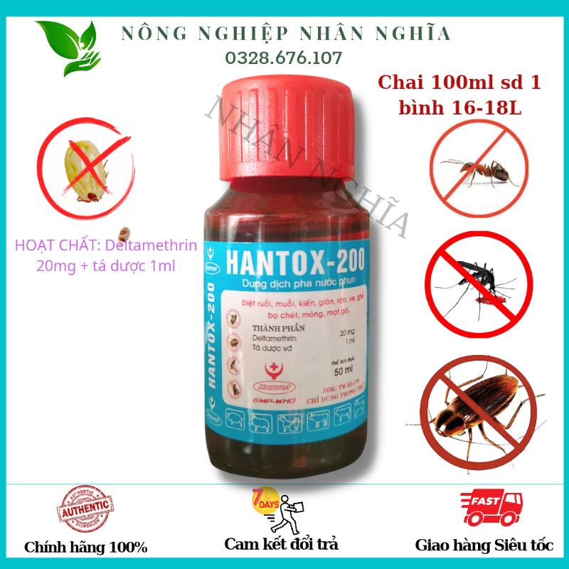HANTOX-200 xịt ve kiến gián rận ruồi muỗi môi trường regent