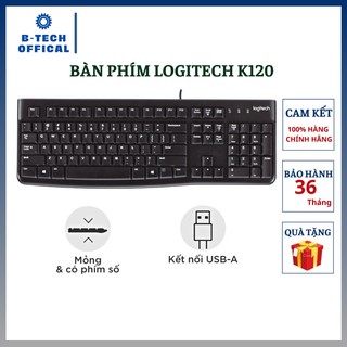 Bàn phím có dây máy tính Logitech K120 có dây - BH chính hãng 36 tháng
