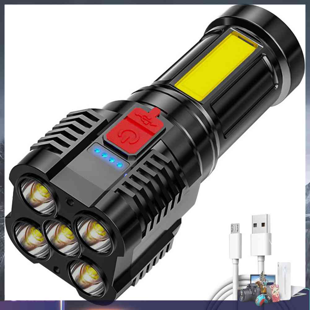 Đèn Pin 4 Chế Độ LED COB 500LM Mạnh Mẽ Dùng Cho Cắm Trại / Leo Núi